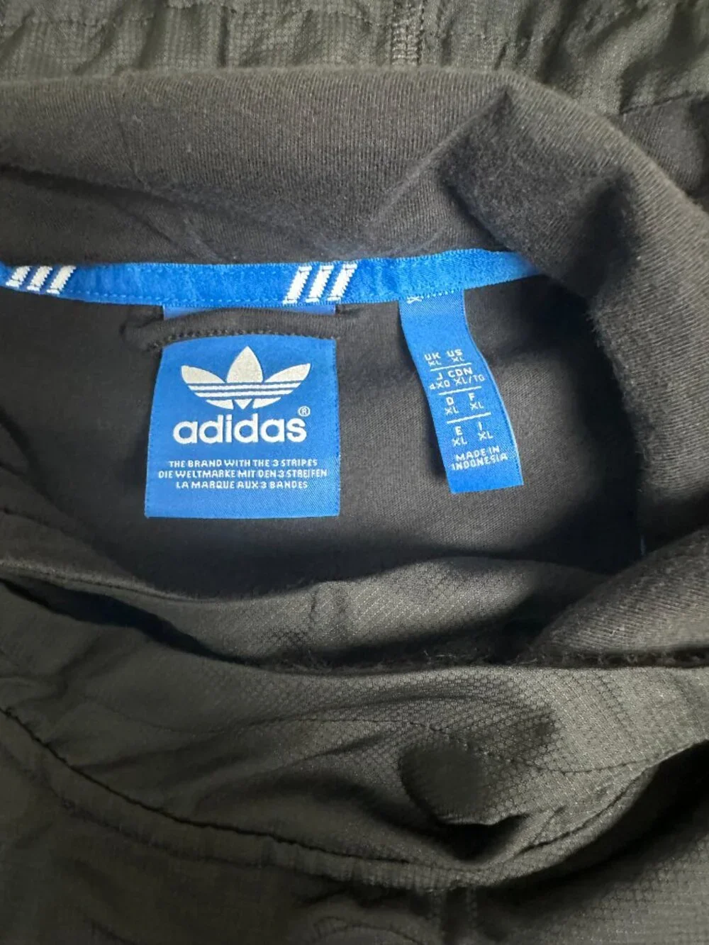 Adidas Originals Asymmetrical Zip Hooded Streetwear Jacket Black - XL